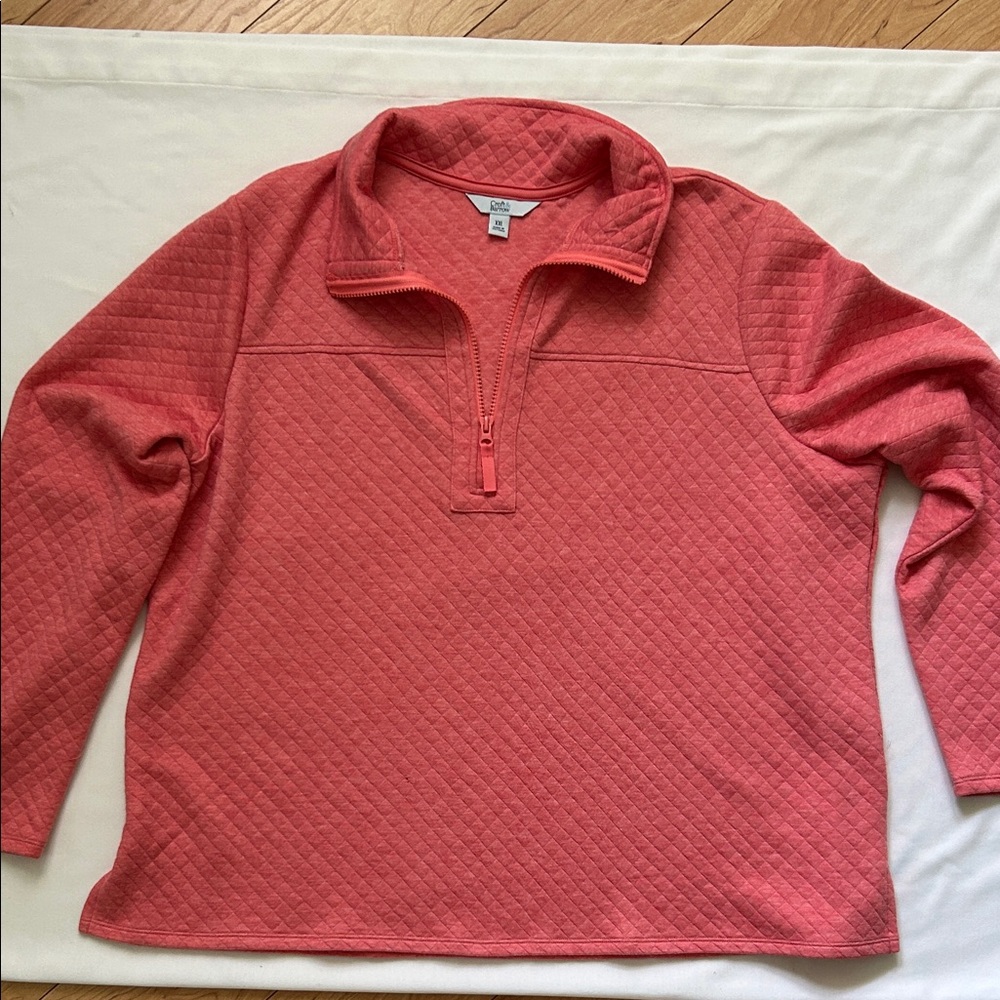 Croft & Barrow Women's Coral Sweater With 1/4 Zipper